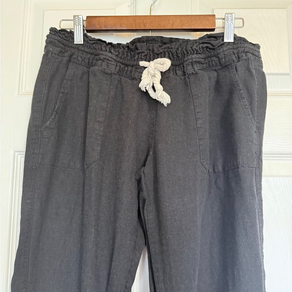 Roxy Black Linen Pants - Picture 2 of 9